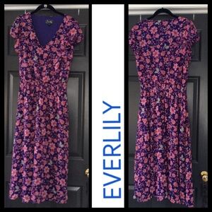 NWOT Everlily Floral Dress in Purple and Pink